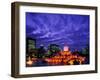 Buckingham Fountain and City Skyline, Chicago, Illinois, USA-Steve Vidler-Framed Photographic Print