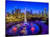 Buckingham Fountain at dusk, Chicago, Cook County, Illinois, USA-null-Stretched Canvas