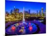 Buckingham Fountain at dusk, Chicago, Cook County, Illinois, USA-null-Mounted Photographic Print