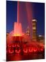 Buckingham Fountain illuminated at night, Chicago, Illinois, USA-Alan Klehr-Mounted Premium Photographic Print