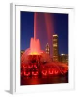 Buckingham Fountain illuminated at night, Chicago, Illinois, USA-Alan Klehr-Framed Photographic Print