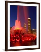 Buckingham Fountain illuminated at night, Chicago, Illinois, USA-Alan Klehr-Framed Photographic Print