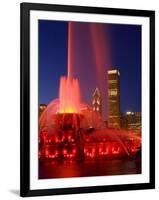 Buckingham Fountain illuminated at night, Chicago, Illinois, USA-Alan Klehr-Framed Photographic Print