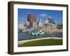 Buckingham Fountain in Grant Park with Sears Tower and Skyline Beyond, Chicago, Illinois, USA-Amanda Hall-Framed Photographic Print