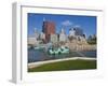 Buckingham Fountain in Grant Park with Sears Tower and Skyline Beyond, Chicago, Illinois, USA-Amanda Hall-Framed Photographic Print