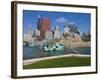 Buckingham Fountain in Grant Park with Sears Tower and Skyline Beyond, Chicago, Illinois, USA-Amanda Hall-Framed Photographic Print