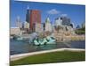 Buckingham Fountain in Grant Park with Sears Tower and Skyline Beyond, Chicago, Illinois, USA-Amanda Hall-Mounted Photographic Print