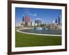 Buckingham Fountain in Grant Park with Sears Tower and South Loop Skyline, Chicago, Illinois, USA-Amanda Hall-Framed Photographic Print