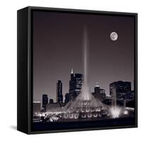 Buckingham Fountain Nightlight Chicago BW-Steve Gadomski-Framed Stretched Canvas