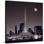 Buckingham Fountain Nightlight Chicago BW-Steve Gadomski-Stretched Canvas