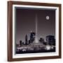 Buckingham Fountain Nightlight Chicago BW-Steve Gadomski-Framed Photographic Print