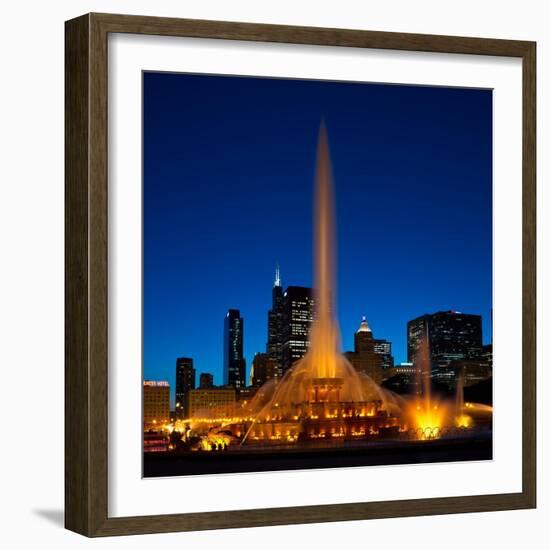 Buckingham Fountain Nightlight Chicago-Steve Gadomski-Framed Photographic Print