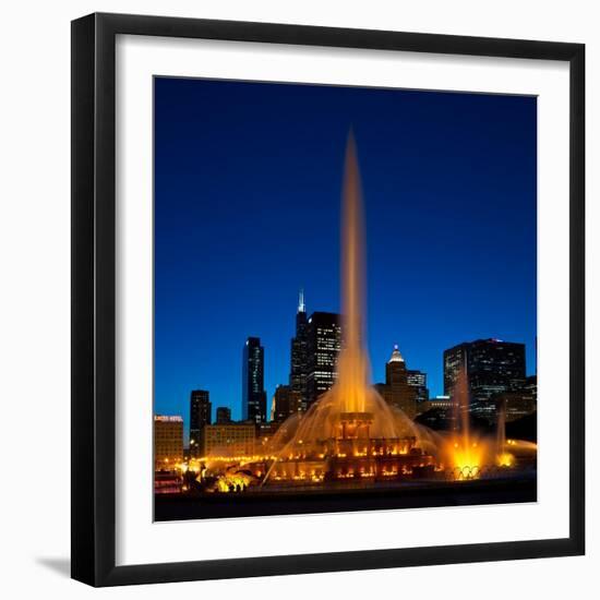 Buckingham Fountain Nightlight Chicago-Steve Gadomski-Framed Photographic Print