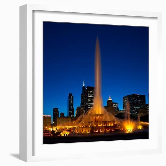 Buckingham Fountain Nightlight Chicago-Steve Gadomski-Framed Photographic Print