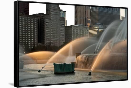 Buckingham Fountain Sidelight-Steve Gadomski-Framed Stretched Canvas