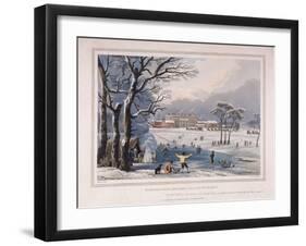 Buckingham House and St James's Park in the Winter, London, 1817-Robert Havell the Younger-Framed Giclee Print