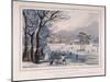 Buckingham House and St James's Park in the Winter, London, 1817-Robert Havell the Younger-Mounted Giclee Print