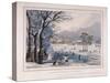 Buckingham House and St James's Park in the Winter, London, 1817-Robert Havell the Younger-Stretched Canvas