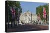 Buckingham Palace Down the Mall with Union Jack Flags, London, England, United Kingdom, Europe-James Emmerson-Stretched Canvas