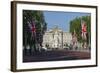 Buckingham Palace Down the Mall with Union Jack Flags, London, England, United Kingdom, Europe-James Emmerson-Framed Photographic Print