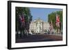 Buckingham Palace Down the Mall with Union Jack Flags, London, England, United Kingdom, Europe-James Emmerson-Framed Photographic Print