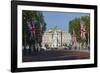 Buckingham Palace Down the Mall with Union Jack Flags, London, England, United Kingdom, Europe-James Emmerson-Framed Photographic Print