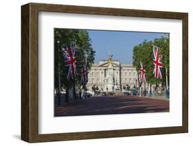 Buckingham Palace Down the Mall with Union Jack Flags, London, England, United Kingdom, Europe-James Emmerson-Framed Photographic Print