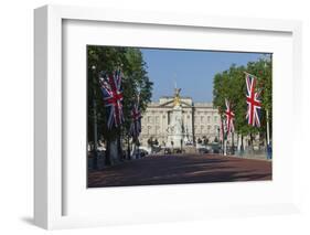 Buckingham Palace Down the Mall with Union Jack Flags, London, England, United Kingdom, Europe-James Emmerson-Framed Photographic Print