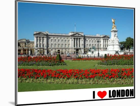 Buckingham Palace, I Love London-null-Mounted Art Print