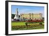 Buckingham Palace with Memorial for Queen Victoria, London, South of England-null-Framed Art Print