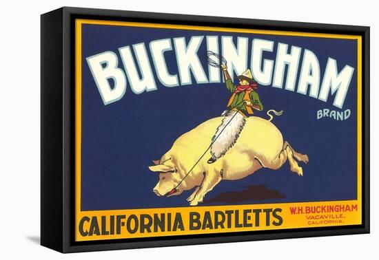 Buckingham Pear Label-null-Framed Stretched Canvas