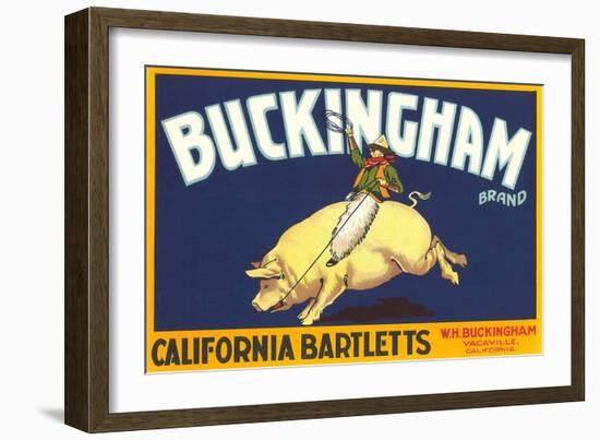 Buckingham Pear Label-null-Framed Art Print