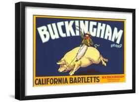 Buckingham Pear Label-null-Framed Art Print