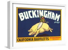 Buckingham Pear Label-null-Framed Art Print