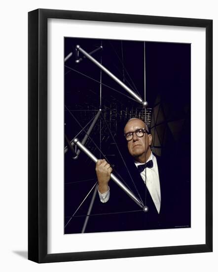 Buckminster Fuller Explaining Principles of Dymaxion Building-Yale Joel-Framed Premium Photographic Print