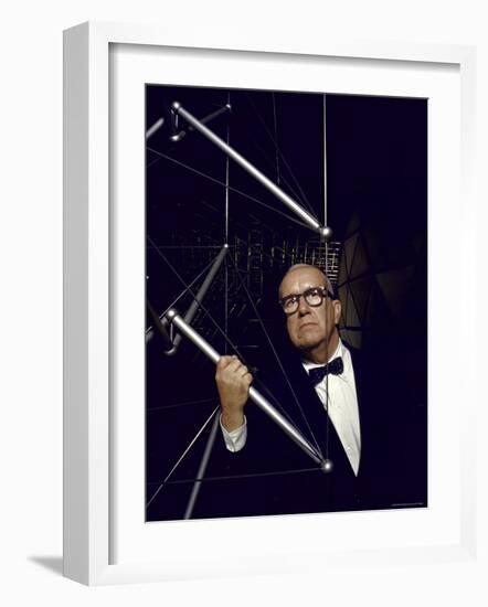 Buckminster Fuller Explaining Principles of Dymaxion Building-Yale Joel-Framed Premium Photographic Print