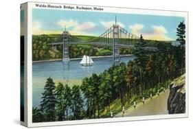 Bucksport, Maine - View of the Waldo-Hancock Bridge-Lantern Press-Stretched Canvas