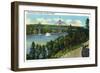 Bucksport, Maine - View of the Waldo-Hancock Bridge-Lantern Press-Framed Art Print
