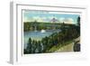 Bucksport, Maine - View of the Waldo-Hancock Bridge-Lantern Press-Framed Art Print