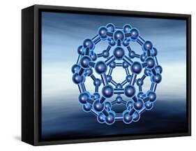 Buckyball also known as Fullerene or Buckminsterfullerene-Matthias Kulka-Framed Stretched Canvas