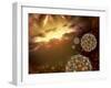 Buckyballs Floating in Interstellar Space Near a Region of Current Star-Formation-Stocktrek Images-Framed Photographic Print