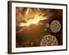 Buckyballs Floating in Interstellar Space Near a Region of Current Star-Formation-Stocktrek Images-Framed Photographic Print