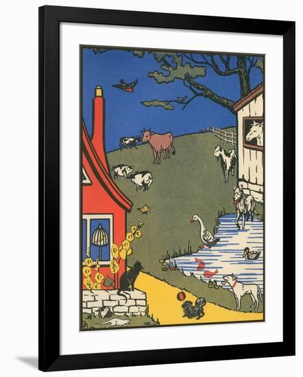 Bucolic Farm Scene-null-Framed Art Print