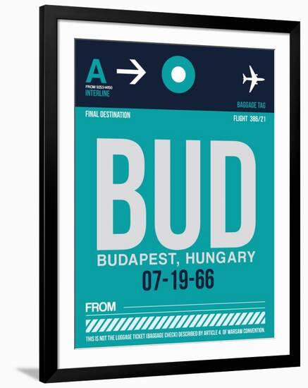 BUD Budapest Luggage Tag II-NaxArt-Framed Art Print