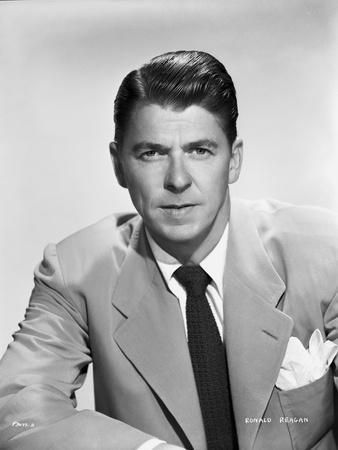 Ronald Reagan Posed in Suit and Tie