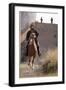 Bud Spencer Riding a Horse on the Set of Soldier of Fortune-null-Framed Photographic Print