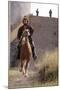 Bud Spencer Riding a Horse on the Set of Soldier of Fortune-null-Mounted Photographic Print