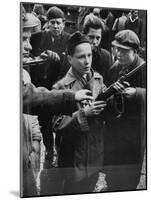 Budapest Boys Carrying Rifles to Fight with Hungarian Freedom Fighters Against Soviet-Backed Regime-Michael Rougier-Mounted Photographic Print