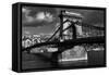 Budapest Chain Bridge BW-Istv?n Nagy-Framed Stretched Canvas