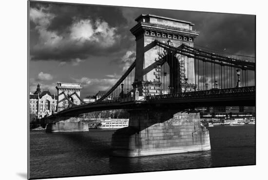 Budapest Chain Bridge BW-Istv?n Nagy-Mounted Photographic Print